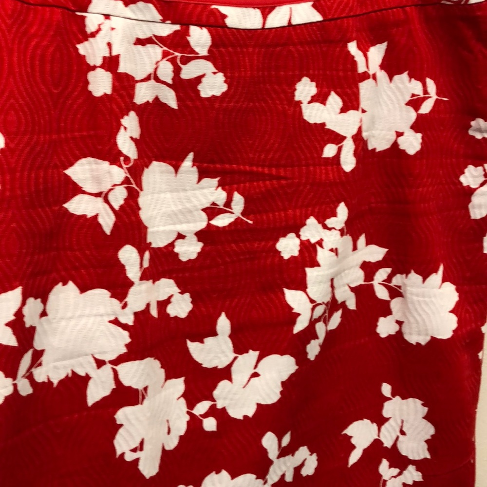 Talbots Red & White Skirt Size 12W